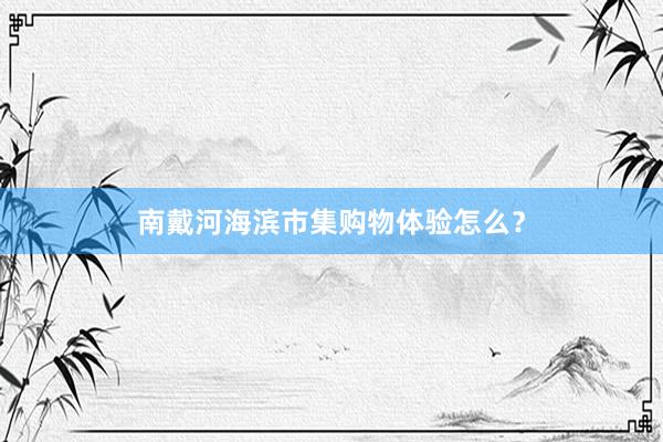 南戴河海滨市集购物体验怎么？