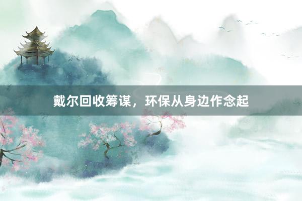 戴尔回收筹谋，环保从身边作念起